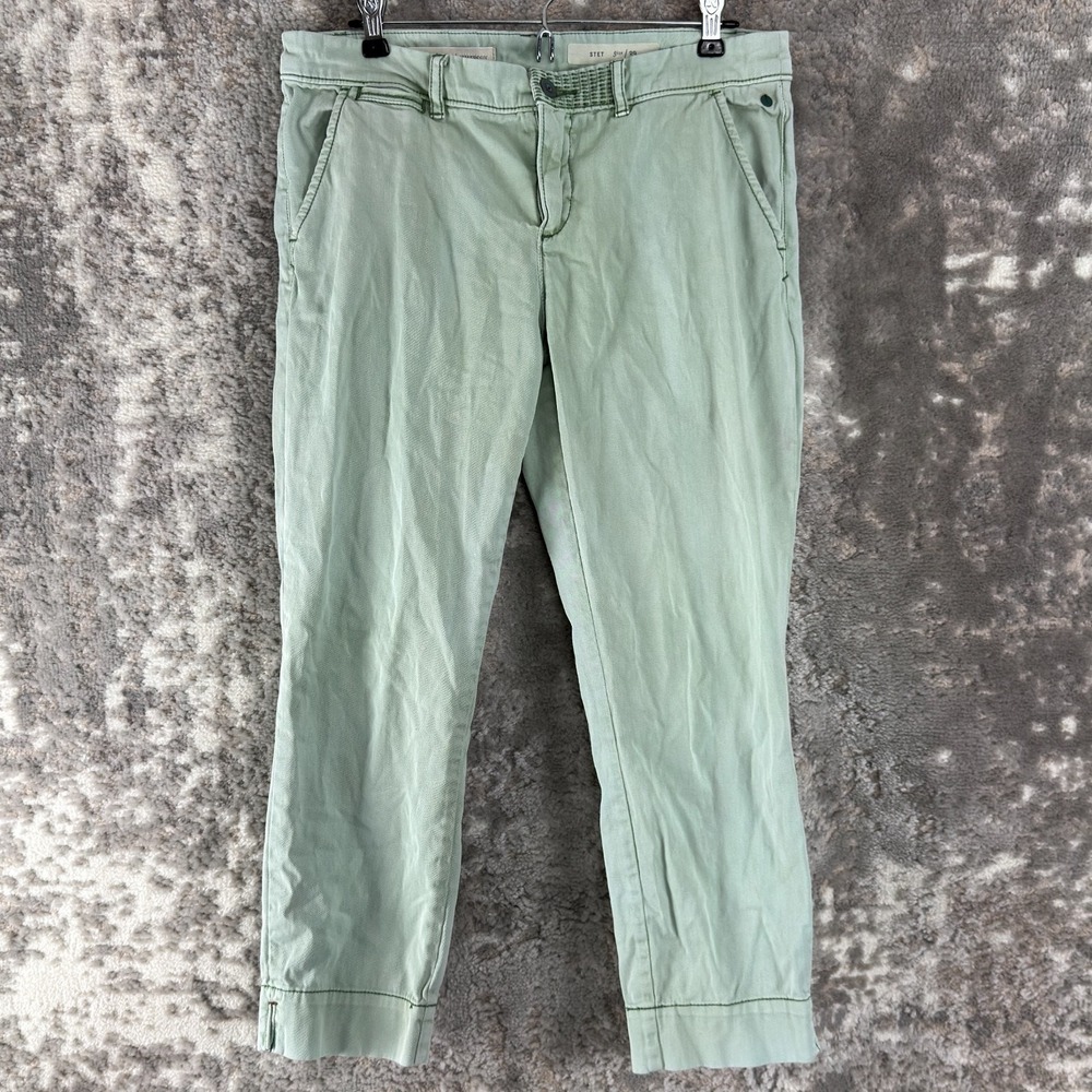 Pilcro Size 29 Stet Ankle Casual Flat Front‎ Pants Mint Green Button Zip